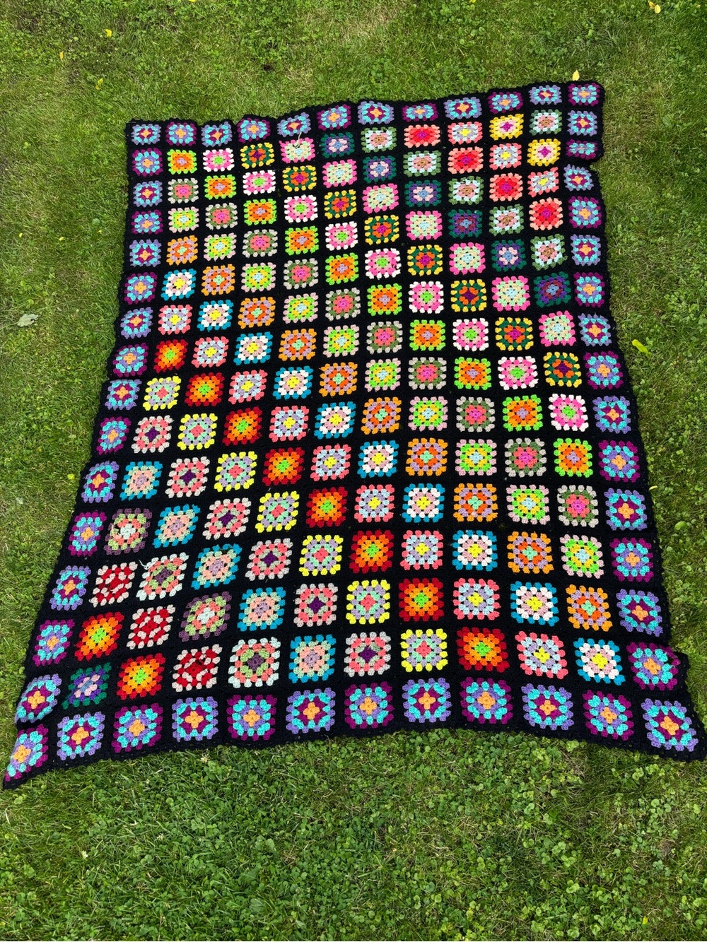 Handmade Colourful Granny Square Blanket